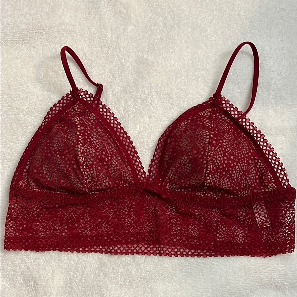 Victoria’s Secret burgundy lace bralette